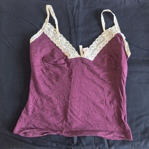 Y2K Abercrombie & Fitch Plum Lace-Trim Camisole
